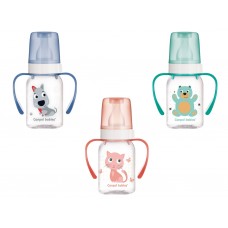 Бутылка 120 мл с рисунком и ручкой BPA FREE Коллекция цветной фермы Canpol Babies 11/823
