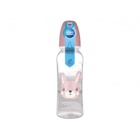 Стандартна пляшечка 250 мл CUTE ANIMALS - рожева Canpol Babies 11/841_pin
