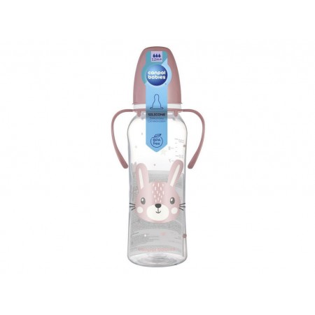 Стандартная бутылочка с ручками 250 мл CUTE ANIMALS – розовая Canpol Babies 11/845_pin Стандартная бутылочка с ручками 250 мл CUTE ANIMALS – розовая Canpol Babies 11/845_pin