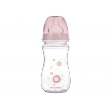 Бутылка с широким отверстием антиколиковая Easystart - Newborn baby 240 мл розовые цветы Canpol Bab 35-217-pin