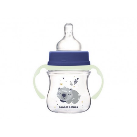 Бутылка антиколиковая с широким отверстием 120 мл Easystart Sleepy Koala – голубая Canpol Babies 35 35-236_blu
