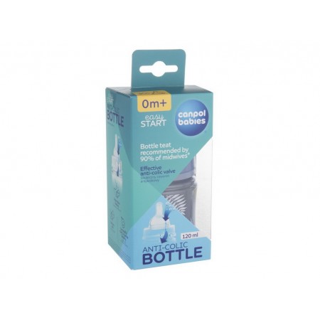 Бутылка антиколиковая с широким отверстием 120 мл Easystart GOLD - голубая Canpol Babies 35/239_blu Бутылка антиколиковая с широким отверстием 120 мл Easystart GOLD - голубая Canpol Babies 35/239_blu