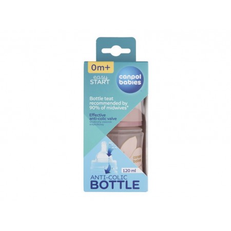 Бутылка антиколиковая с широким отверстием 120 мл Easystart GOLD - розовая Canpol Babies 35/239_pin Бутылка антиколиковая с широким отверстием 120 мл Easystart GOLD - розовая Canpol Babies 35/239_pin