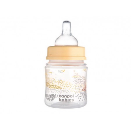 Бутылка антиколиковая с широким отверстием 120 мл Easystart MOUNTAINS - бежевая Canpol Babies 35/24 35-242_bei