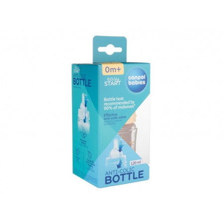 Бутылка антиколиковая с широким отверстием 120 мл Easystart MOUNTAINS - бежевая Canpol Babies 35/24 35-242_bei