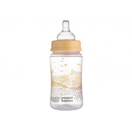 Бутылка антиколиковая с широким отверстием 240 мл Easystart MOUNTAINS - бежевая Canpol Babies 35/24 35-243_bei Бутылка антиколиковая с широким отверстием 240 мл Easystart MOUNTAINS - бежевая Canpol Babies 35/24 35-243_bei