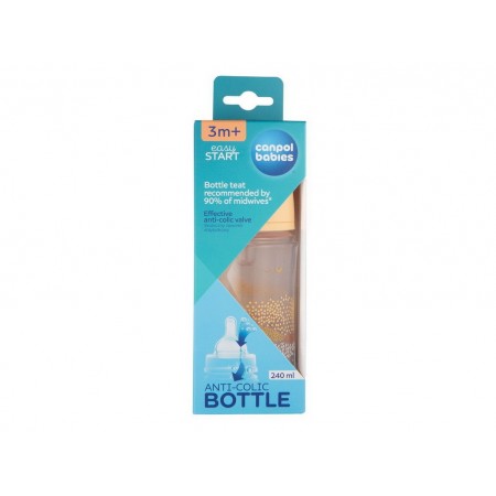 Бутылка антиколиковая с широким отверстием 240 мл Easystart MOUNTAINS - бежевая Canpol Babies 35/24 35-243_bei Бутылка антиколиковая с широким отверстием 240 мл Easystart MOUNTAINS - бежевая Canpol Babies 35/24 35-243_bei