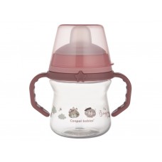 Кружка тренировочная с силиконовым носиком FirstCup 150 мл BONJOUR PARIS – розовая Canpol Babies 56 56-612-pin