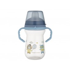 Кружка тренировочная с силиконовым носиком FirstCup 250 мл BONJOUR PARIS – голубая Canpol Babies 56 56-613-blu