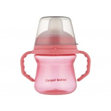 Кружка тренировочная с силиконовым носиком FirstCup 150 мл – розовая Canpol Babies 56/614_pin