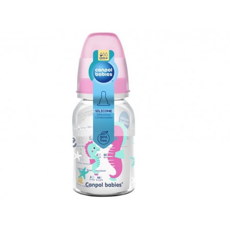 Бутылка PP LOVE&SEA 120 мл – розовая Canpol Babies 59/300 Бутылка PP LOVE&SEA 120 мл – розовая Canpol Babies 59/300