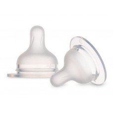Соска силиконовая к бутылке S-Shape M медленная 2 шт Canpol Babies 59/892