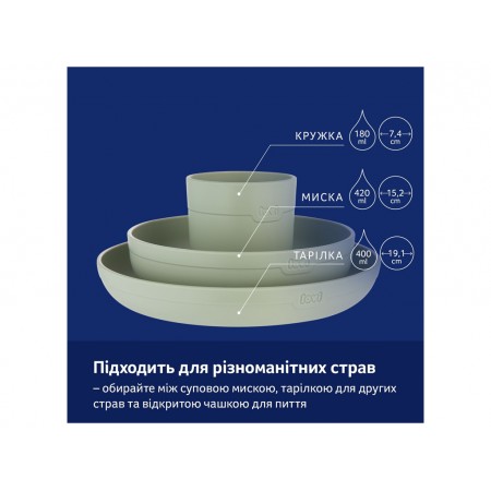 Набор посуды с кружкой Pistachio, LOVI 21/533_gre Набор посуды с кружкой Pistachio, LOVI 21/533_gre