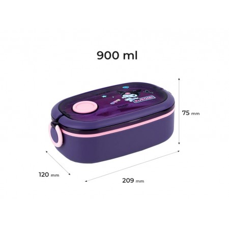 Ланчбокс Kite Kuromi HK25-1180, 900 мл, з клапаном, фіолетовий, Kite Ланчбокс Kite Kuromi HK25-1180, 900 мл, з клапаном, фіолетовий, Kite