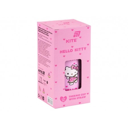Термочашка з трубочкою 350мл Hello Kitty Kite HK25-1263 Термочашка з трубочкою 350мл Hello Kitty Kite HK25-1263