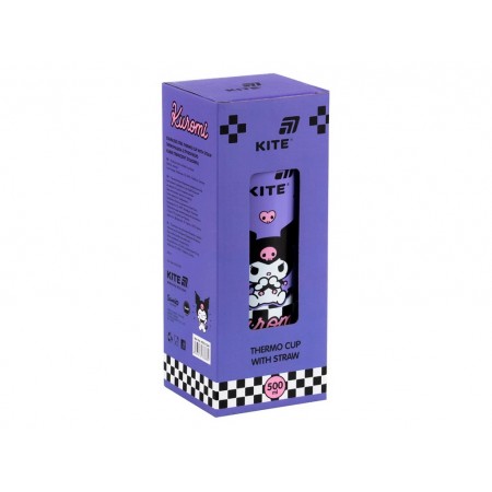 Термочашка с трубочкой 500мл Kuromi Kite HK25-1264 Термочашка с трубочкой 500мл Kuromi Kite HK25-1264