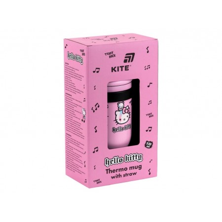 Термокружка з трубочкою 530мл Hello Kitty Kite HK25-1266 Термокружка з трубочкою 530мл Hello Kitty Kite HK25-1266