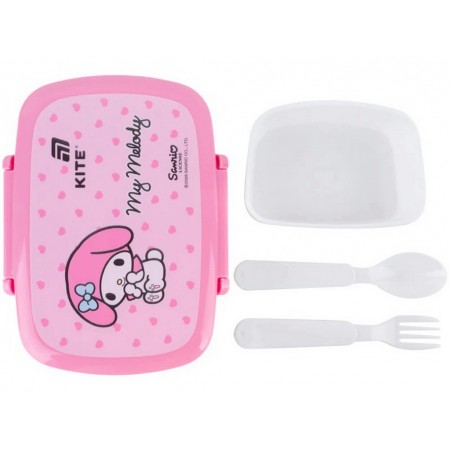Ланчбокс с миниконтейнером и столовыми приборами Kite My Melody HK26-163-3, 750 мл