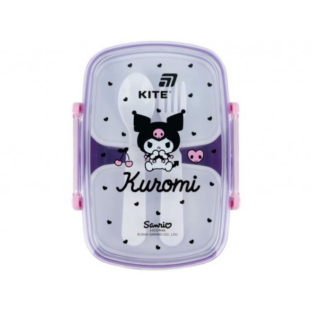 Ланчбокс с контейнерами и столовыми приборами Kite Kuromi, HK26-181-2, 750 мл