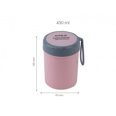 Ланчбокс розовый круглый 450 мл, Kite K23-187-3 Ланчбокс розовый круглый 450 мл, Kite K23-187-3