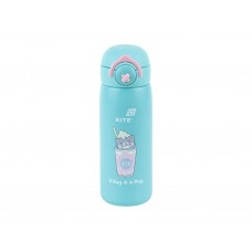 Термос с кнопкой Kite K25-1221-1 430 мл бирюзовый, с поильником, Kite