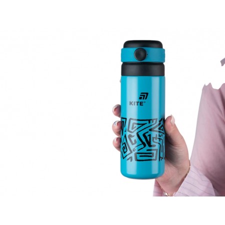Термос Kite K25-1222-1 500 мл темно-бирюзовый, с крышкой-чашкой и поильником, Kite Термос Kite K25-1222-1 500 мл темно-бирюзовый, с крышкой-чашкой и поильником, Kite
