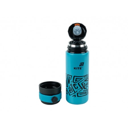 Термос Kite K25-1222-1 500 мл темно-бирюзовый, с крышкой-чашкой и поильником, Kite Термос Kite K25-1222-1 500 мл темно-бирюзовый, с крышкой-чашкой и поильником, Kite