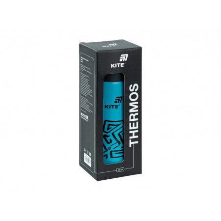 Термос Kite K25-1222-1 500 мл темно-бирюзовый, с крышкой-чашкой и поильником, Kite Термос Kite K25-1222-1 500 мл темно-бирюзовый, с крышкой-чашкой и поильником, Kite