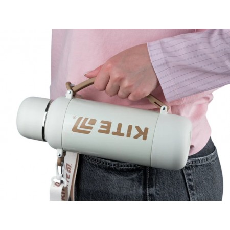Термос с чашкой Kite K25-1225-2 1200 мл бежевый, с ремешком, Kite