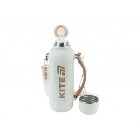 Термос с чашкой Kite K25-1225-2 1200 мл бежевый, с ремешком, Kite
