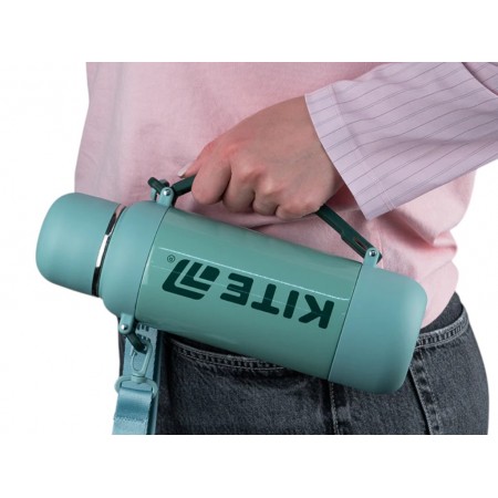 Термос с чашкой Kite K25-1225-3 1200 мл зеленый, с ремешком, Kite Термос с чашкой Kite K25-1225-3 1200 мл зеленый, с ремешком, Kite