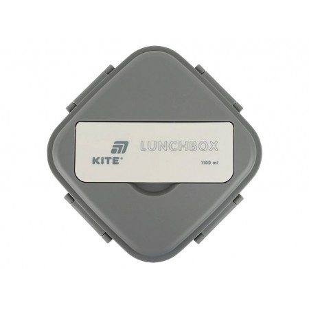Ланчбокс с разделителем и приборами Kite K26-186-1, 1100 мл, серый Ланчбокс с разделителем и приборами Kite K26-186-1, 1100 мл, серый