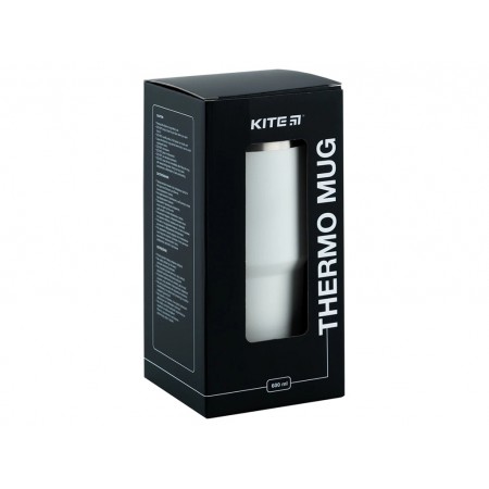 Термокружка белая 600мл, Kite K24-1206-1 Термокружка белая 600мл, Kite K24-1206-1