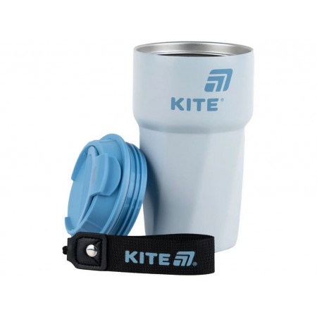 Термокружка серо-голубая 450мл, Kite K25-1220-2