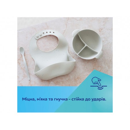 Мисочка силіконова на присосці з секціями DOTS - сіра Canpol Babies 51/403_grey Мисочка силіконова на присосці з секціями DOTS - сіра Canpol Babies 51/403_grey