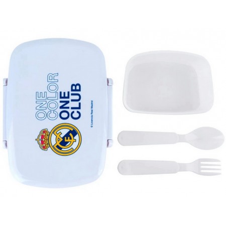 Ланчбокс с миниконтейнером и столовыми приборами Kite FC Real Madrid RL26-163-2, 750мл