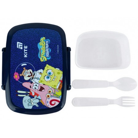Ланчбокс с миниконтейнером и столовыми приборами Kite SpongeBob SquarePants SB26-163, 750 мл Ланчбокс с миниконтейнером и столовыми приборами Kite SpongeBob SquarePants SB26-163, 750 мл