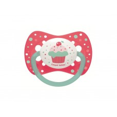 Пустышка силиконовая симметричная 0-6 месяцев Cupcake – розовая Canpol Babies 23/282_pin