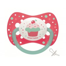 пустушка силіконова симетрична 6-18 місяців Cupcake - рожева Canpol Babies 23/283_pin
