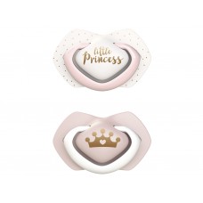 Пустышка силиконовая симметричная 6-18 мес ROYAL BABY 2 шт - розовая Canpol Babies 22/651_pin