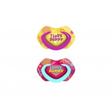 Пустышка силиконовая симметричная 0-6 мес NEON LOVE 2 шт - розовая Canpol Babies 22/652_pin