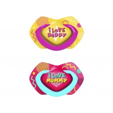 Пустышка силиконовая симметричная 18+ мес NEON LOVE 2 шт - розовая Canpol Babies 22/654_pin