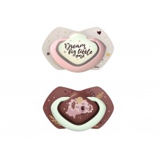Пустышка силиконовая симметричная 6-18 мес SLEEPY KOALA 2 шт - розовая Canpol Babies 22/659_pin