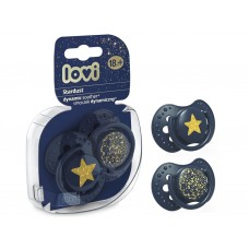 Пустышка силиконовая динамическая 18+ месяцев 2 шт Stardust – синяя LOVI 22/895_blue