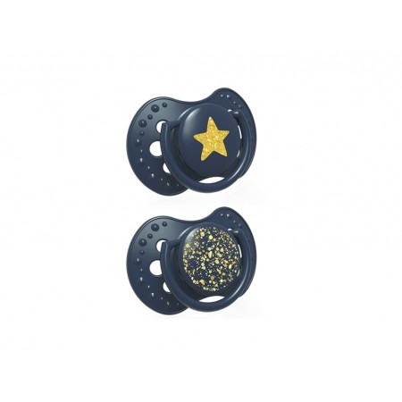 Пустушка силіконова динамічна 18+ місяців 2 шт Stardust - синя LOVI 22/895_blue Пустушка силіконова динамічна 18+ місяців 2 шт Stardust - синя LOVI 22/895_blue