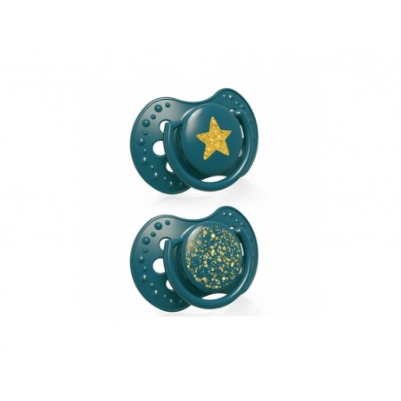 Пустышка силиконовая динамическая 18+ месяцев 2 шт Stardust – зеленая LOVI 22/895_green Пустышка силиконовая динамическая 18+ месяцев 2 шт Stardust – зеленая LOVI 22/895_green