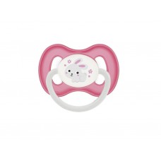 Пустышка силиконовая симметричная 0-6 месяцев Bunny &amp; Company розовая Canpol Babies 23/268_pin