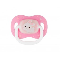 Пустышка силиконовая симметричная 18+ месяцев Bunny &amp; Company розовая Canpol Babies 23/270_pin