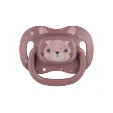 Пустышка силиконовая симметричная 6-18 мес CUTE ANIMALS - розовый Canpol Babies 34/925_pin