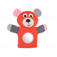 Игрушка-перчатка мягкая с прорезывателем BEARS – коралловая Canpol Babies 68/076_cor